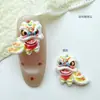 Artículos Populares Transfronterizos: Decoraciones de Arte para Uñas de Dibujos Animados del Festival de Primavera, Serie de Año Nuevo, Clips para el Cabello DIY de Danza del León Estilo Chino, Pedrería para Uñas