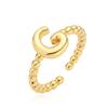Australia, Europa antigua y Estados Unidos anillo abierto de 26 letras inglesas chapado en cobre simple de oro de 18 quilates anillo joker de nicho femenino