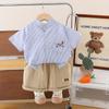 Traje de verano para bebé 2025 niños verano colorido camisa de perro manga corta shorts bebé infantil dos piezas al por mayor