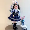 Vestido Lolita Forrado de Felpa para Niña Disfraz Judy Conejo Policía Atuendo de Invierno Vestido Zootopia Infantil Vestido Voluminoso