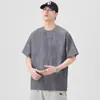 Camiseta de Manga Curta Casual Solta Tops Masculinos Marca Tendência Masculino de Alta Qualidade Roupas Masculinas Roupas Transfronteiriças Retrô Verão Novo Estilo