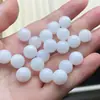 Cuentas Redondas de Jade Blanco Seda Dorada de Xinjiang Natural, Blanco Alto, Jade Húmedo y Delicado Cuentas Sueltas, Pulsera Collar DIY Hecho a Mano