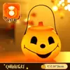Linterna de Calabaza de Halloween, Cubo de Calabaza con Tapa, Tarro Portátil de Dulces para Niños, Suministros de Decoración para Jardín de Infancia, Accesorios para Actuaciones