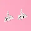 Colgante de Gato de la Suerte Tridimensional de Plata de Ley S990 Colgante de Gato Acostado Accesorios de Pulsera de Cuerda Hecha a Mano DIY