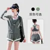 Conjunto de traje de baño deportivo de tres piezas para mujer Kaixinyuan, Protector solar, Secado rápido, Adelgazante, Adecuado para surfear, Vacaciones y natación