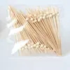 Rojo, Beige y Color Madera Natural Cuentas Redondas Pequeñas Lindas Palillos Desechables 100 Piezas/Paquete Palillos para Snacks de Frutas Inserts para Hamburguesas