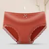 Bragas de Cintura Media con Ribete de Encaje para Mujer, Entrepierna de Algodón Puro, Jacquard Transpirable, Estilo Juvenil, Ropa Interior Cómoda sin Costuras