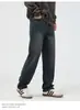 Ropa para Hombre Fengshe / Jeans Rectos de Pierna Ancha Elásticos de Lyocell para Hombre, Pantalones de Mezclilla para Hombre Vintage de Moda