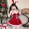 Fantasia de Natal Guanyun Fofa de Menina Coelho Cosplay Fantasia para Performance em Boate Doce Vestido Traje de Desejo Puro