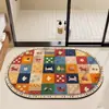 Tapetes de Banheiro Desenho Animado, Absorventes de Água, Antiderrapantes, Resistentes a Manchas, Tapetes de Porta Limpáveis com Pano, Tapetes de Piso de Terra de Diatomáceas de Fácil Cuidado, Disponíveis para Dropshipping