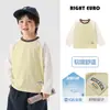 Camiseta de manga comprida infantil Youou, blusas de primavera e outono, novas roupas de outono para crianças, vestuário de outono para crianças