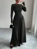 Otoño Invierno 2026 Transfronterizo Nuevo Estación Independiente de Amazon Ropa para Mujer Europea y Americana Un Hombro Plisado Ajustado Vestido Largo