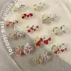 Joyería para Uñas con Diseño de Cerezas Nuevas Transfronteriza Llena de Diamantes Súper Brillante Frutas Coloridas Cerezas Paquete de Materiales para Uñas Portátiles DIY