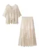 Conjunto Transfronterizo Europeo y Americano de Encaje Hueco con Blusa Estilo Bohemio con Cordones Nuevo Estilo