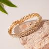 Pulsera de Círculo Abierto de Doble Capa con Incrustaciones de Diamantes Estilo Lujo Ligero Simple Nicho Europeo y Americano Elegante Pulsera Geométrica de Alta Gama para Mujer