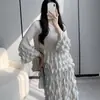 Diseño Único Miyake Top Plisado para Mujer Otoño 2024 Nuevo Camiseta Básica de Manga Larga Holgada Pulóver