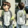 Nueva Camiseta Térmica de Manga Larga para Niños Otoño/Invierno 2026 para Niños Medianos y Mayores Manga Raglán Ropa Infantil Capa Base Top Casual
