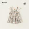 Envío Gratis Conjunto de Bebé Estilo Coreano Conjunto de Verano Dos Piezas Camiseta para Niña Falda de Tirantes Floral Ropa de Bebé Xt43277