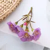 3 garfos pequena flor rosa DIY guirlanda feita à mão material de flor parede de flores para casamento venda direta de fábrica