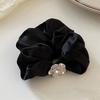 Anillo para el Cabello de Intestino Delgado Grande de Satén Brillante con Diamantes de Camelia de Alta Gama Francesa Cuerda para el Cabello de Diamantes Completos de Lujo Ligero Elegante Accesorios para el Cabello Versátiles