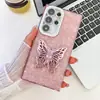 Funda para Teléfono Móvil con Soporte de Mariposa Electroplateado IMD Adecuada para Samsung S25 Película para Lente A55 Patrón de Papel de Aluminio A54 Agujero Fino S24Fe