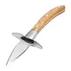 Faca Reta Mini Oyster Aço Inoxidável 420 Cabo de Madeira Faca para Abrir Conchas de Ostra Ferramenta Faca para Abrir ao Ar Livre Conjunto de Facas