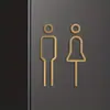 Elegante Sinalização de Banheiro em Latão Dourado Preto - Banheiro Doméstico e Comercial Instalação Fácil para Pendurar Dourado Preto