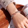 Pulsera de Piedra Lunar Gris y Cristal de Fresa Lunar Badu Estilo Fresco para Mujer Pulsera Bañada en Oro Real Regalo para Celebridad de Internet Día de San Valentín Chino