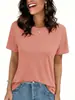 Camiseta de manga curta TK Amazon europeia e americana transfronteiriça mais vendida, peça íntima casual fina de verão com gola redonda, top liso modelador