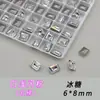 Pacote Misto de Cristais de Gelo K9 6*8mm Grandes de Vidro de Alta Transparência com Base Pontiaguda Brilhante para Decoração DIY de Nail Art