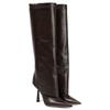 Nuevas botas de tubo alto sueltas de tubo botas de tubo patrón de cocodrilo puntiagudas europeas y americanas 2024 tacón recto rodilla talla grande botas de mujer marea