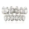 2026 Nova Moda Personalizada Hip Hop Joias Grillz de Dente Transfronteiriço Europeu Americano Incrustado com Grandes Diamantes Banhado a Ouro Grillz de Dente de Rapper