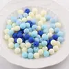 Pintura Elástica Mate Acrílico Agujero Recto Cuentas Sueltas DIY Hecho a Mano Cadena para Teléfono Móvil Material de Joyería con Cuentas Pequeños Accesorios