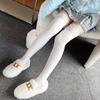 Calcetines Largos hasta la Rodilla con Adorno de Encaje para Niñas, Calcetines de Tubo Largos, Versátiles Calcetines para Botas de Otoño e Invierno para Mujer con Diseño de Encaje