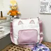 Bolso de Hombro Dibujos Animados Portátil Bolso Tote para Estudiantes Bolso para Tutorías Bolso Cruzado de Lona Niña de Secundaria Gran Capacidad Bolso para Clase