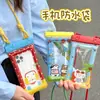 Bolsa Impermeável Original de Desenho Animado Tengyi para Natação e Rafting de Verão, Bolsa de Armazenamento e Proteção para Celular, Capa Flutuante com Airbag e Tela Sensível ao Toque