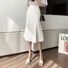 Falda midi estilo coreano de cola de pez, nueva falda bodycon elegante de cintura alta para otoño 2026, falda midi de cintura alta para mujer