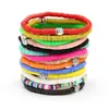 Pulsera de Cruz de Arcilla Suave de Colores de 6 mm con Cordón Elástico, Pulsera Estilo Viajero, Moderna y Única