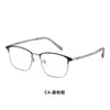 52005 Gafas Aleación Ultraligera Montura Cuadrada de Negocios Gafas Ceja de Acero Lentes Planos Venta al por Mayor Borde Delgado Semi-montura para Hombre