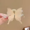 Super Hada Blanco Transparente Atrapador Inteligente de Borla de Mariposa Pinza para el Cabello Femenina Bosque Pinza para Doble Cola de Caballo Accesorios para el Cabello de Fotografía Tocado Novia