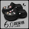Zapatos con Agujeros de 7.0cm para Mujer Suela Gruesa que Aumenta la Altura Verano Ropa Exterior 2026 Nuevo EVA Antideslizante a Prueba de Olores Chanclas de Playa