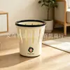 Lixeira Doméstica de Plástico com Aro de Pressionar, Grande Capacidade, Espessada, Toque de Luxo, para Banheiro, Sala de Estar, Cozinha, Sem Tampa