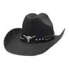 Popular Visera de Verano para Hombre de Amazon Estilo Étnico Cabeza de Toro Protección Solar Sombrero de Pescador Sombrero de Paja Vaquero