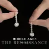 Pendientes Vintage Retro Estilo Pesado Brillantes de Zirconia Completos Pendientes Largos Estilo Palacio Retro Pendientes de Lujo Accesible