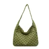 Bolsa de hombro de pana con lunares para comercio exterior transfronterizo, venta al por mayor, nueva bolsa de tela de hombro para niña de gran capacidad, bolso de mano