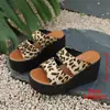 Sandalias de Cuña con Estampado de Leopardo para Verano 2026 Nuevas Tallas Grandes Estilo Europeo y Americano Plataforma Suela Gruesa Sandalias Romanas para Mujer