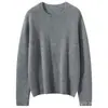 Novo suéter de tricô com sete pontos, bordado pesado de fio único, gola redonda, mangas compridas, estilo pullover, adequado para outono e inverno, versátil, emagrecimento e caimento solto