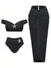 Nuevo Traje de Baño de Tres Piezas Bikini con Falda Larga de Estrella de Mar Dividida Europeo y Americano Traje de Baño Dividido Huludao Europeo y Americano para Mujer