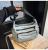 Bolsa de lona cross-border feminina estilo coreano casual grande capacidade pequena bolsa quadrada simples menina rua leve bolsa crossbody