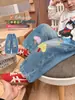 Pantalones para Niñas 2026 Nueva Moda Primavera y Otoño Jeans Casuales de Otoño para Niñas y Bebés, Pantalones Curvos